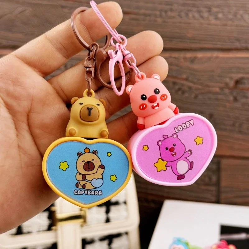 New Cartoon Heart Sanrio Night Light Keychain Pendant Cute Kuromi Bag Pendant Couple Keychain Women’s Bag Pendant Children’sGift