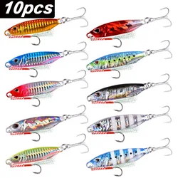 10pcs/lot Metal Cast Jigs Lure Spoon 10G - 30G 40G 50G Shore Casting Jigging Fish Sea Bass Fishing Lure Artificial Bait Tackle
