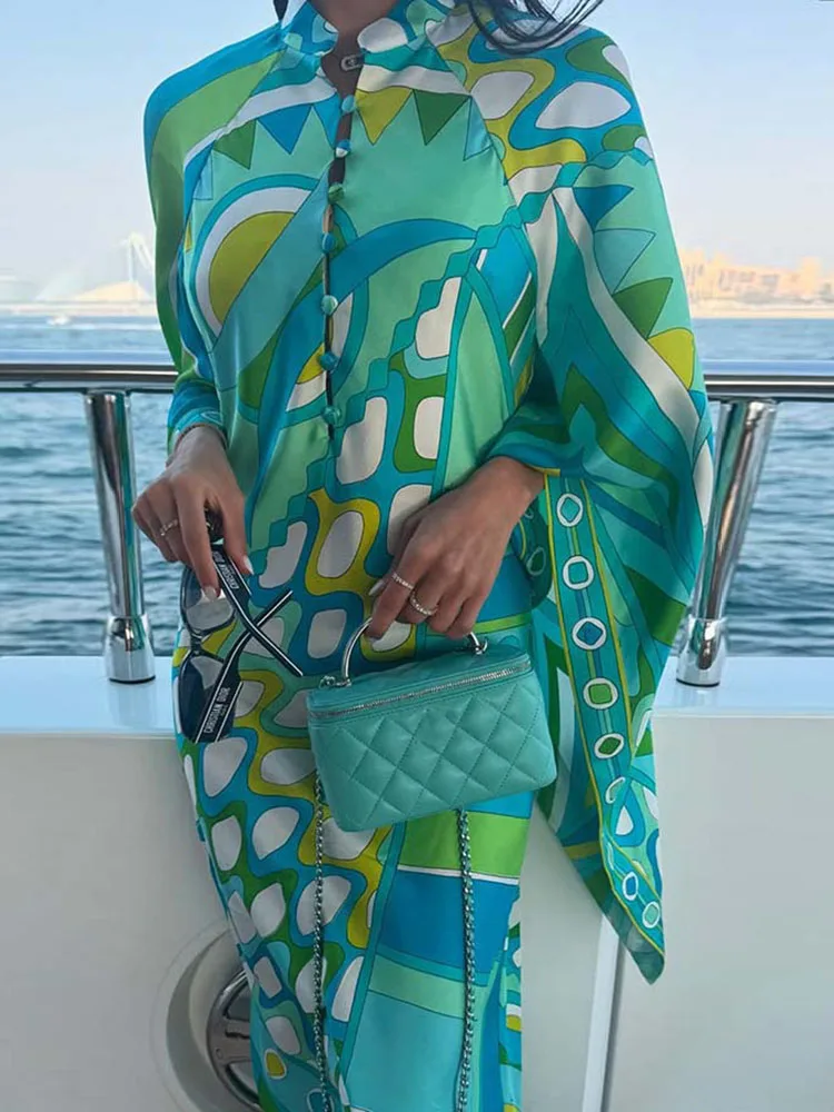 女性エレガントなホルター V ネックパーティードレスカジュアル印刷レディースマキシドレス夏ノースリーブルーズフィットセクシーな背中の開いた Vestidos