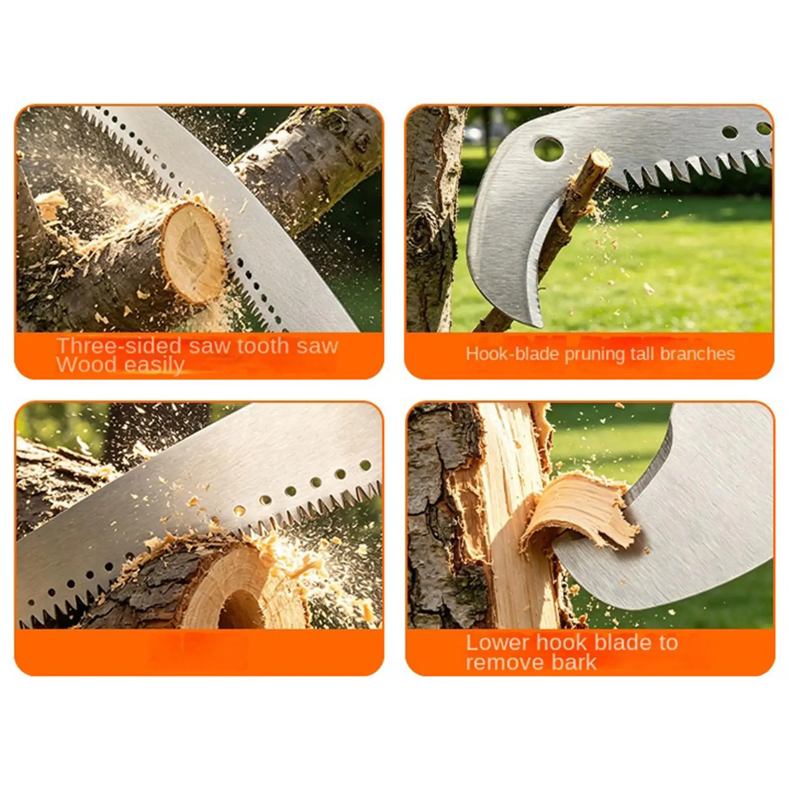 Tree Trimmer Pole Saw Heavy Duty Non-Slip Long Reach Trimmer Manual Long Handle Pruner for Porch Courtyard Garden Yard Patio