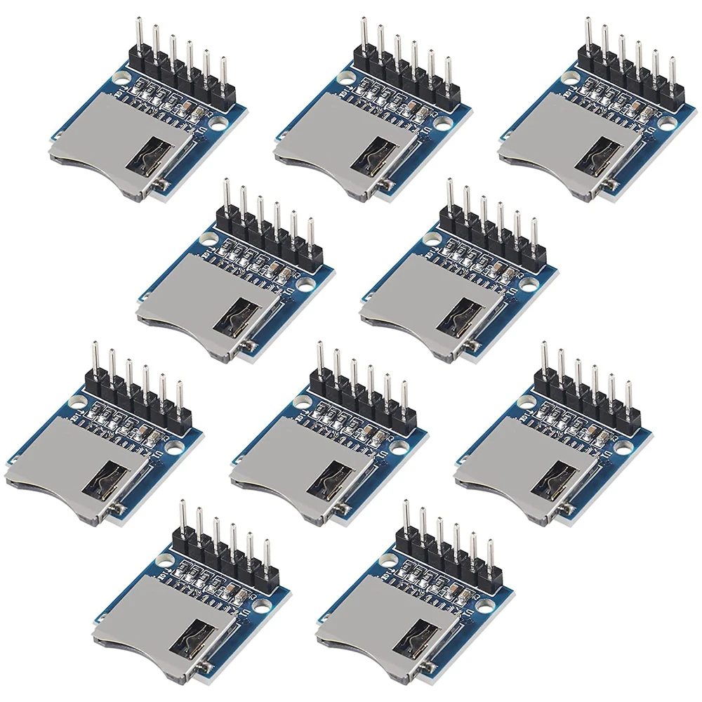 10Pcs Micro SD SDHC TF Card Adapter Reader Module with SPI Interface Level Conversion Chip Compatible with Arduino Raspberry Pi