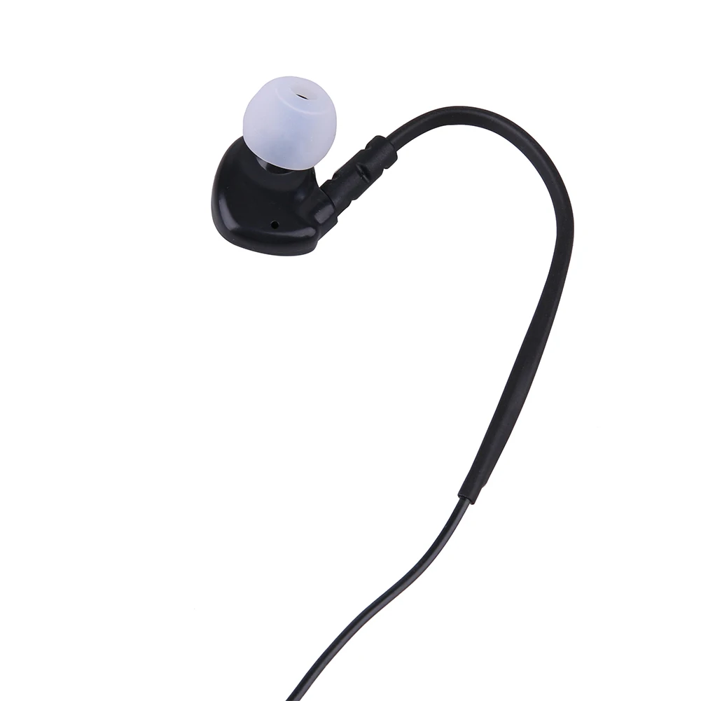 Fone de ouvido esportivo de 2 pinos com cancelamento de ruído e microfone PTT compatível com rádios BAOFENG Retevis preto