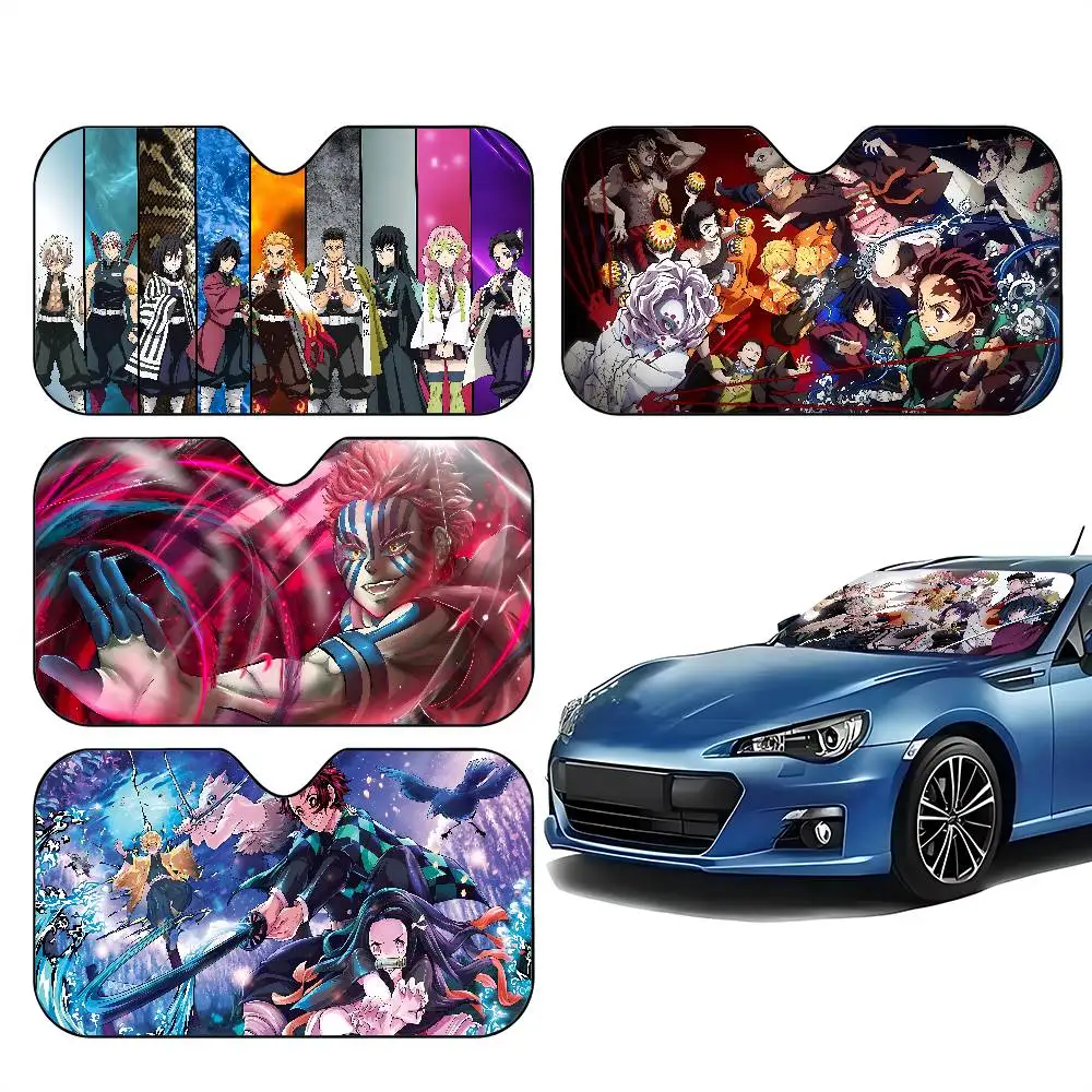 

Cool D-Demon S-Slayer Car Sunshade Curtains Car Sun Shade Windshield Foldable Cute Funny Sunshade For Car Truck SUV Blocks