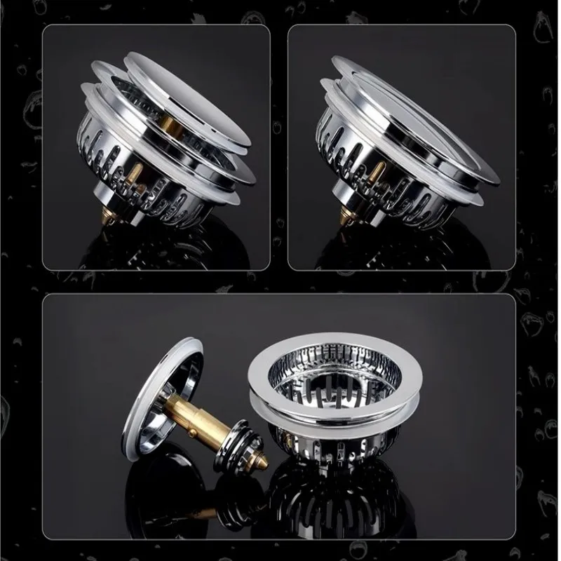 Press Bounce Basin Pop-up Drain Filter Bathroom Shower Sink Filter Plug Wash Basin Hair Sink Strainer Kitchen Bathtub Stopper