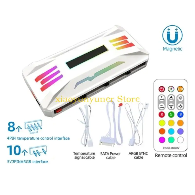 

P9JB COOLMOON Wireless ARGB Cooling Fan for Smart Intelligent Remote Control for PC for Case Chassis Accessories 4Pin PWM 5V