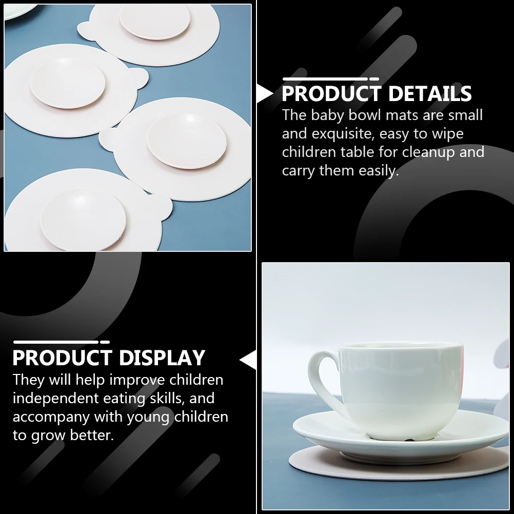 

3 Pcs Baby Bowl Placemat Non Tableware Pads Bowl Mats Slip Tableware Pads Kids Food Place Mats Safe High Quality