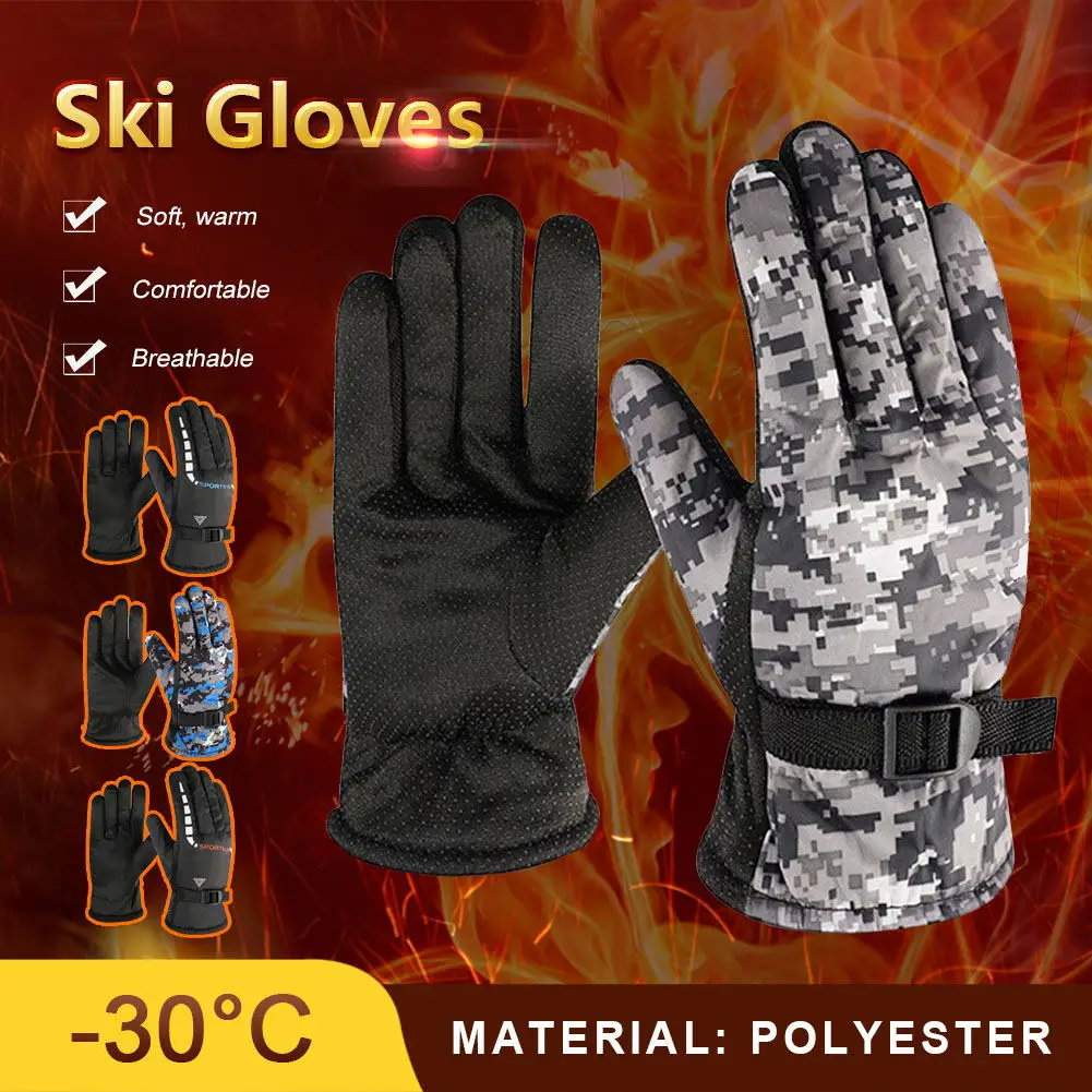 Professional Winter Warm Gloves Windproof Anti-Slip Thermal Cycling Gloves Men Women Hand Warmer For Riding Skiing Camping