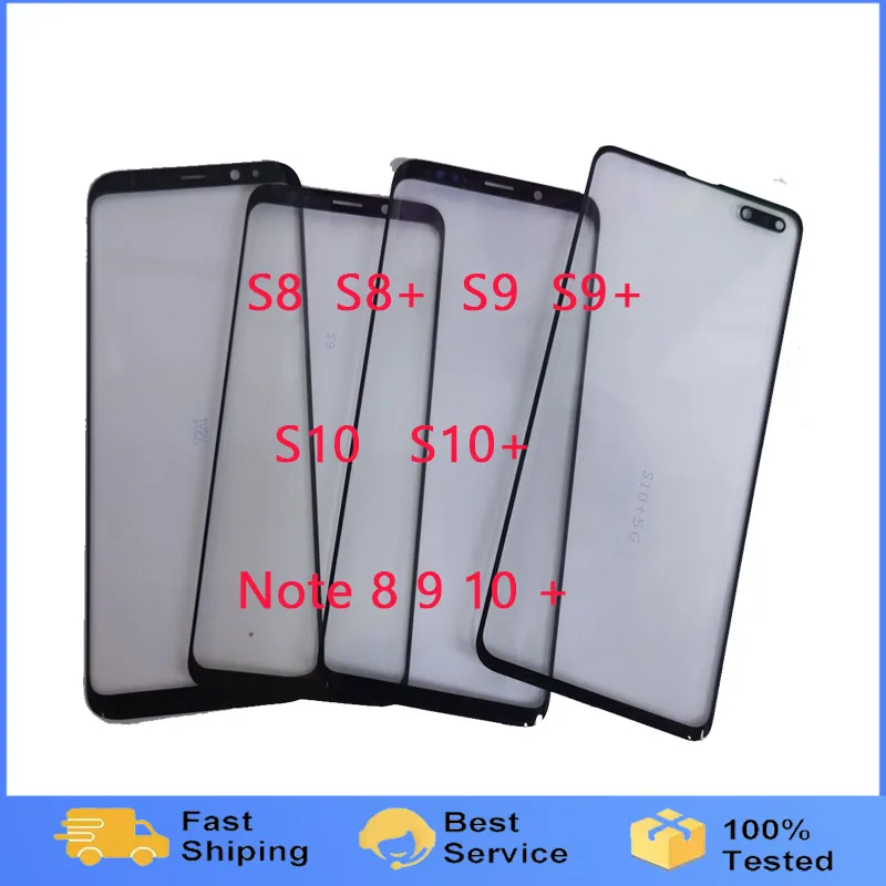 With OCA Touch Screen LCD Front Outer Glass Lens For Samsung Galaxy S8 S9 Plus S10 S10+ Note 8 9 10 Replace Parts