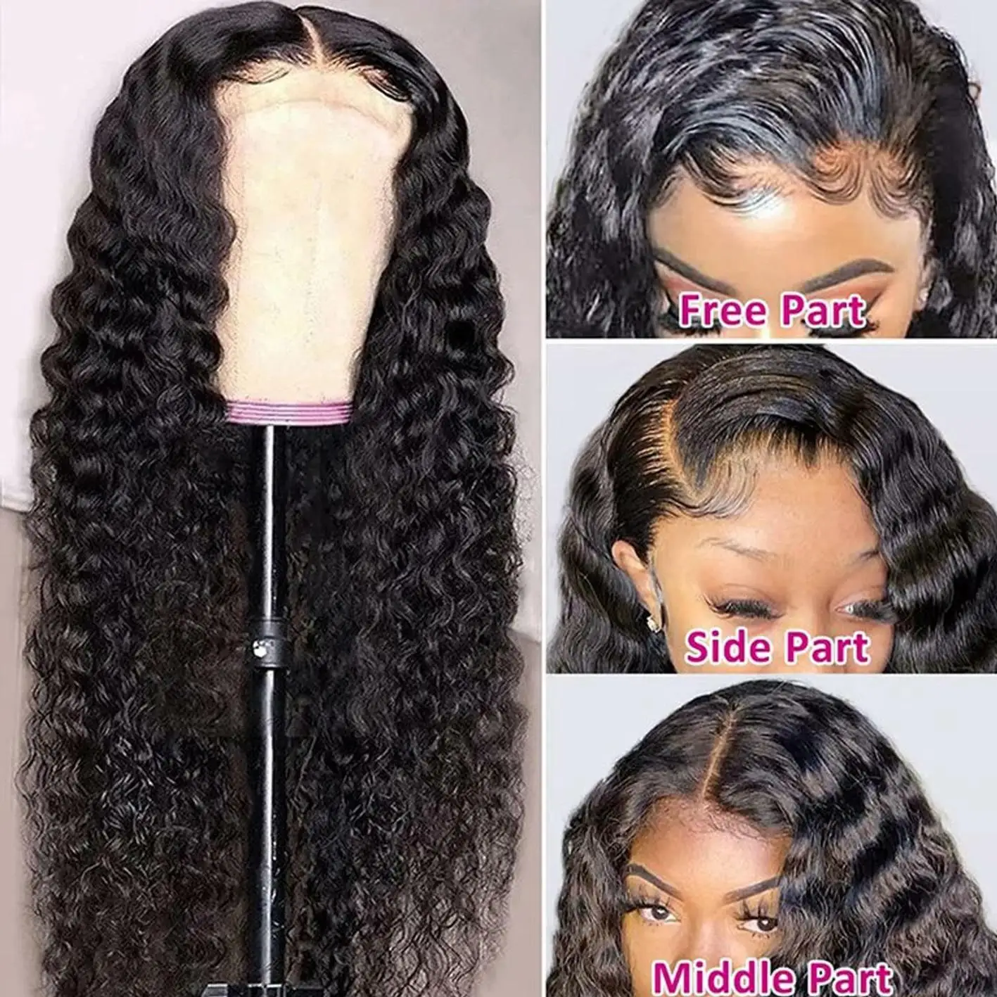 30 Inch Deep Wave Frontal Wig HD Transparent Lace 13x4 13x6 Human Hair Curly Wigs for Women 360 Lace Closure Natural Look
