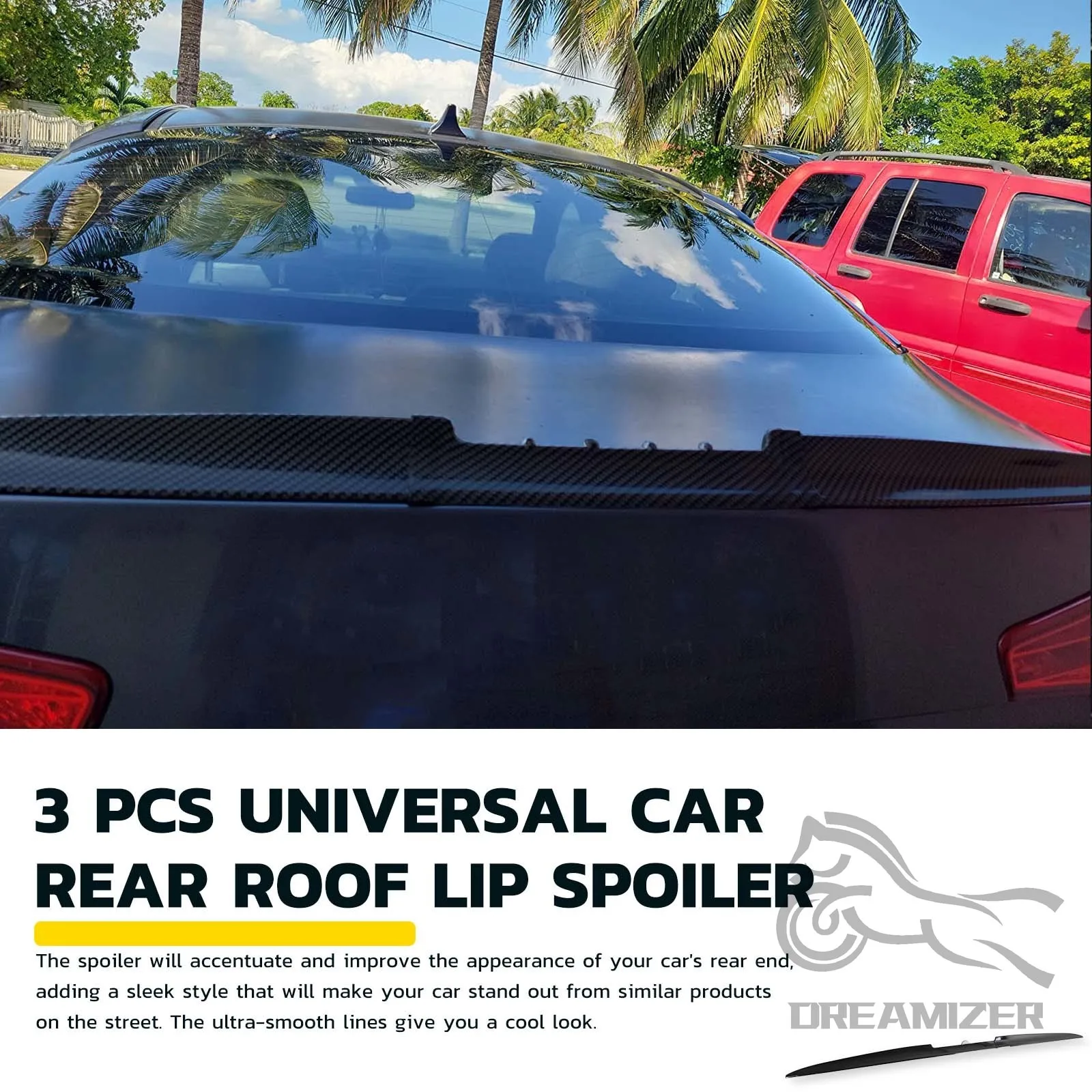 Universal Car Spoiler Roof Rear Tail Wing Trunk DIY Refit Decoration Auto Racing For Peugeot 206 207 Clio 4 Mazda Cx5 Audi A4 B8