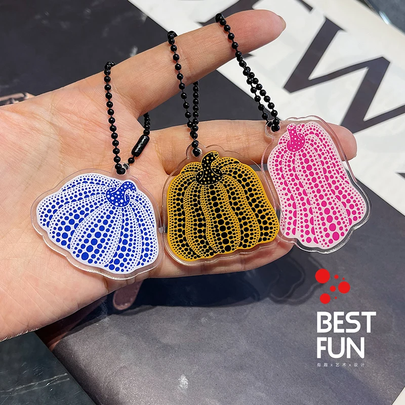 Yayoi Kusama New Keychain Key Chain Cute Decorative Ring Gift Pendant Pumpkin Art Mobile Phone Lanyard Pendant Accessories