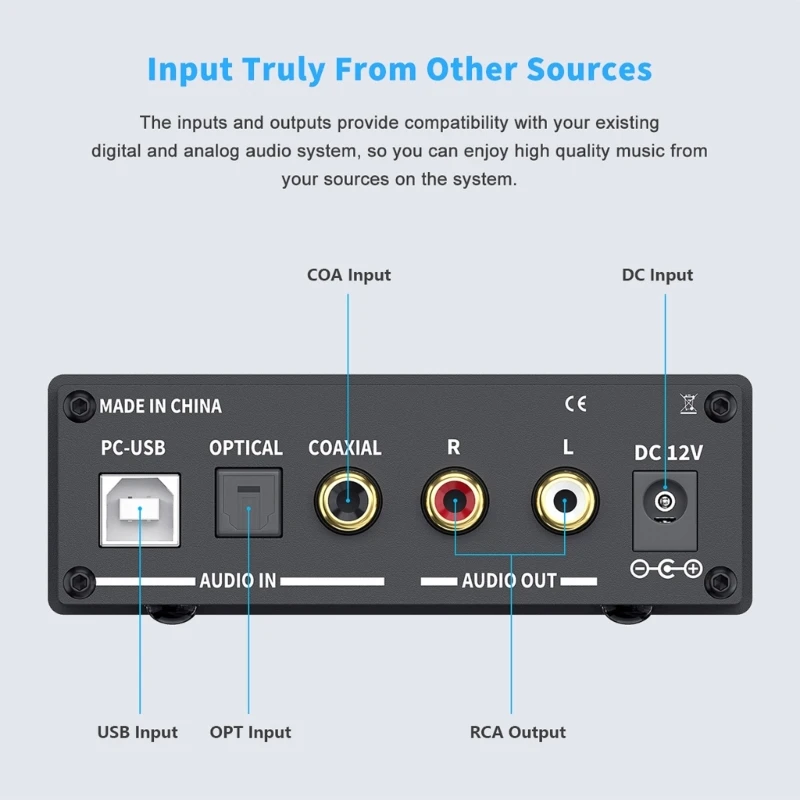 

TPA6120A2 Headphone Amplifier USB Digital to Analog Adapter