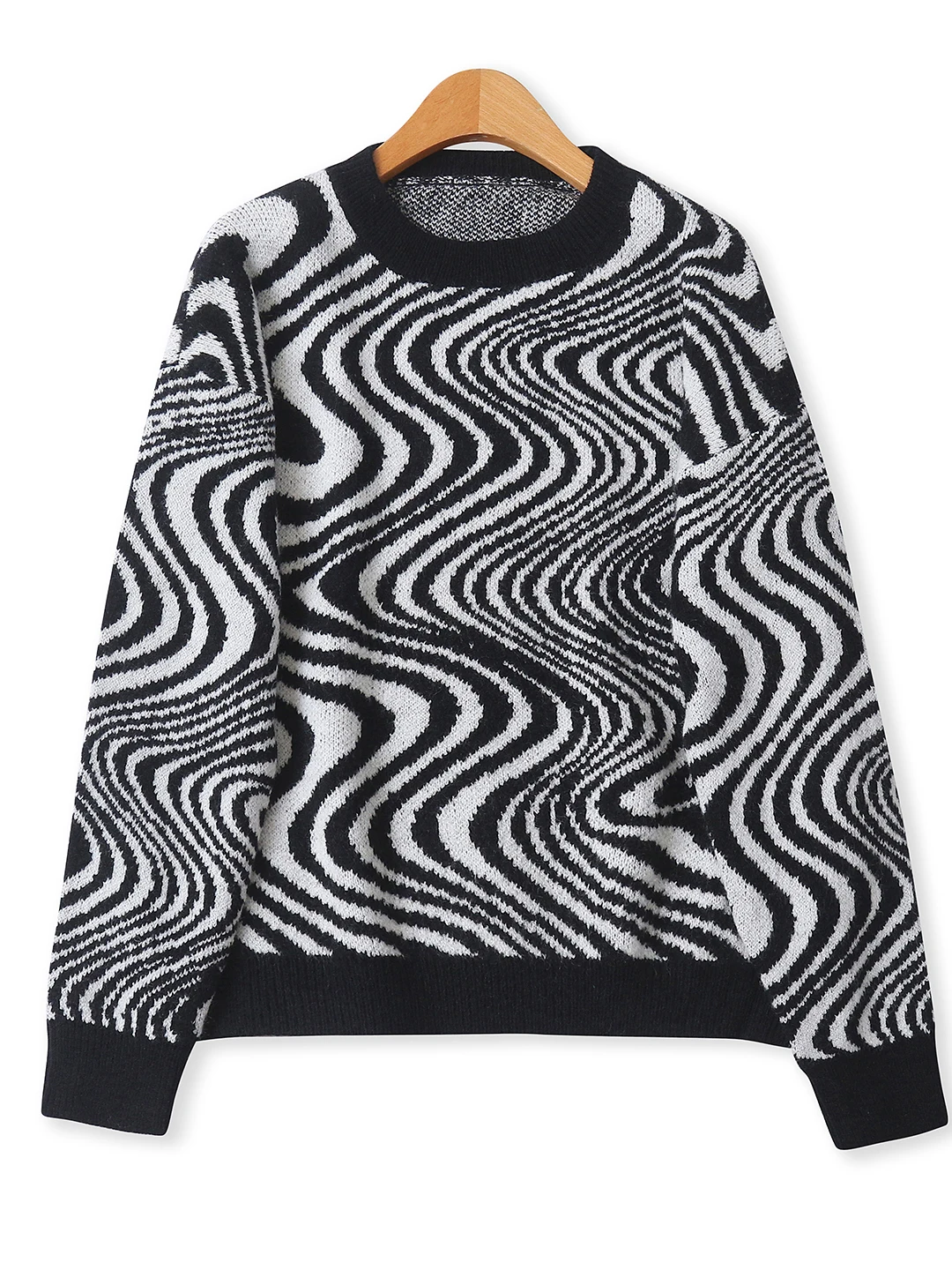 

Свободный крой с рисунком зебры, длинный све, круглый трикотаж Ne, модная осенне-зимняя женская одежда, универсальный свитер Sli