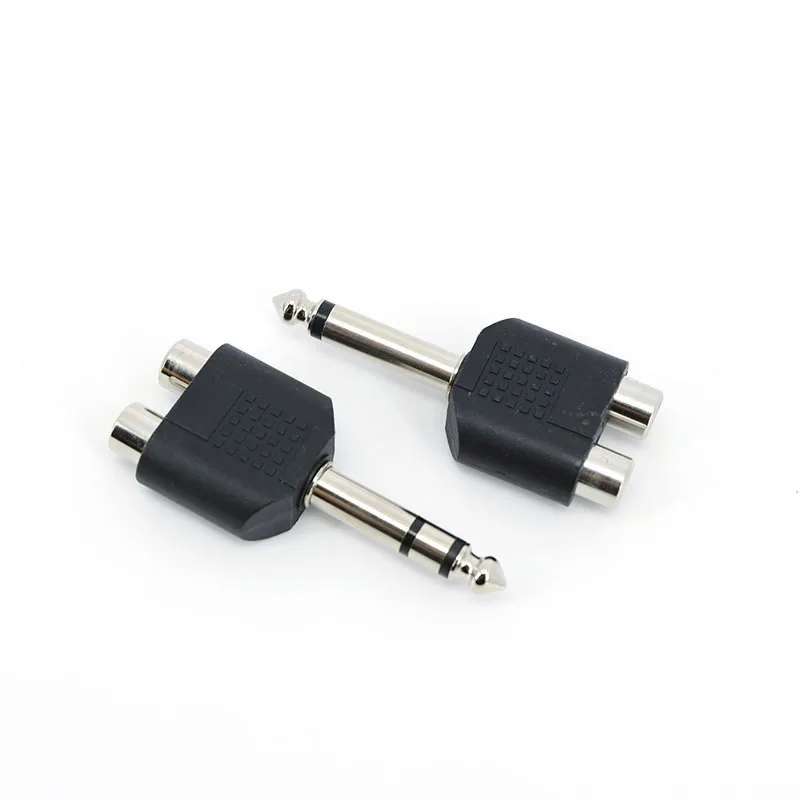 6.35mm 6.5 Audio Mono Stereo 1/4 Inch Male To 2 way RCA female 2RCA Y Splitter Speaker connector 6.35 Jack for Mixer Amplifier J view 5