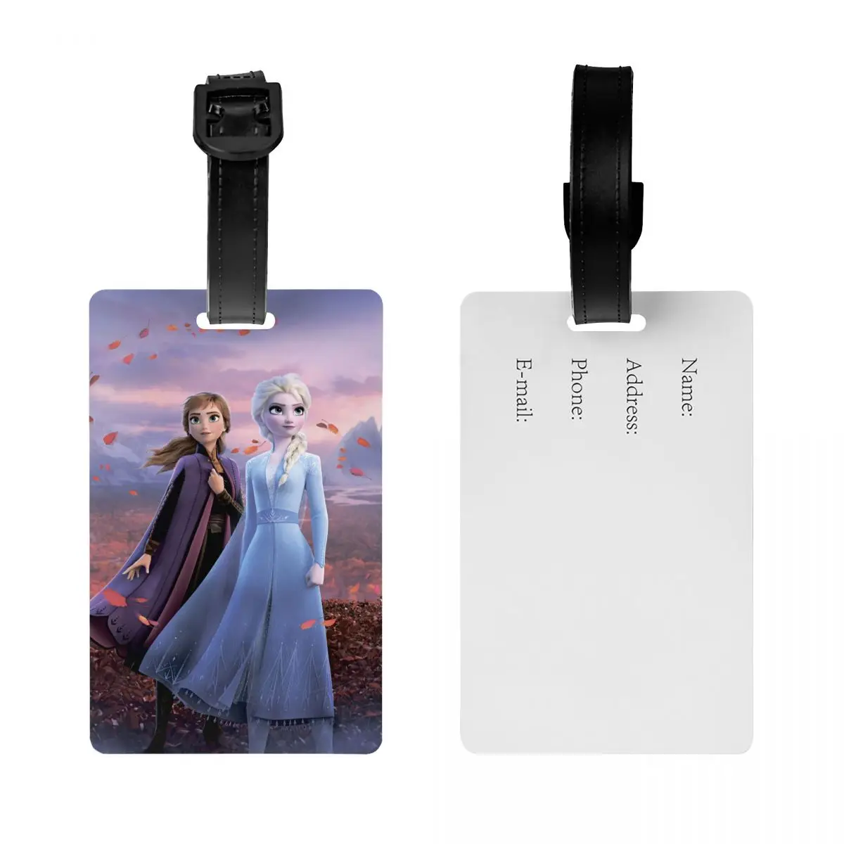 Custom Cartoon Frozen Princess Luggage Tag Privacy Protection Anna And Elsa Baggage Tags Travel Bag Labels Suitcase