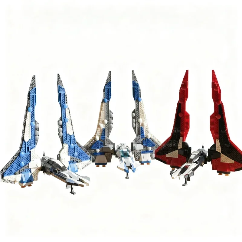 

710PCS MOC Space War Mandaloring Gauntlet Fighter 7 Model Building Blocks Creative Assembly Display Home Decor Construction Gift