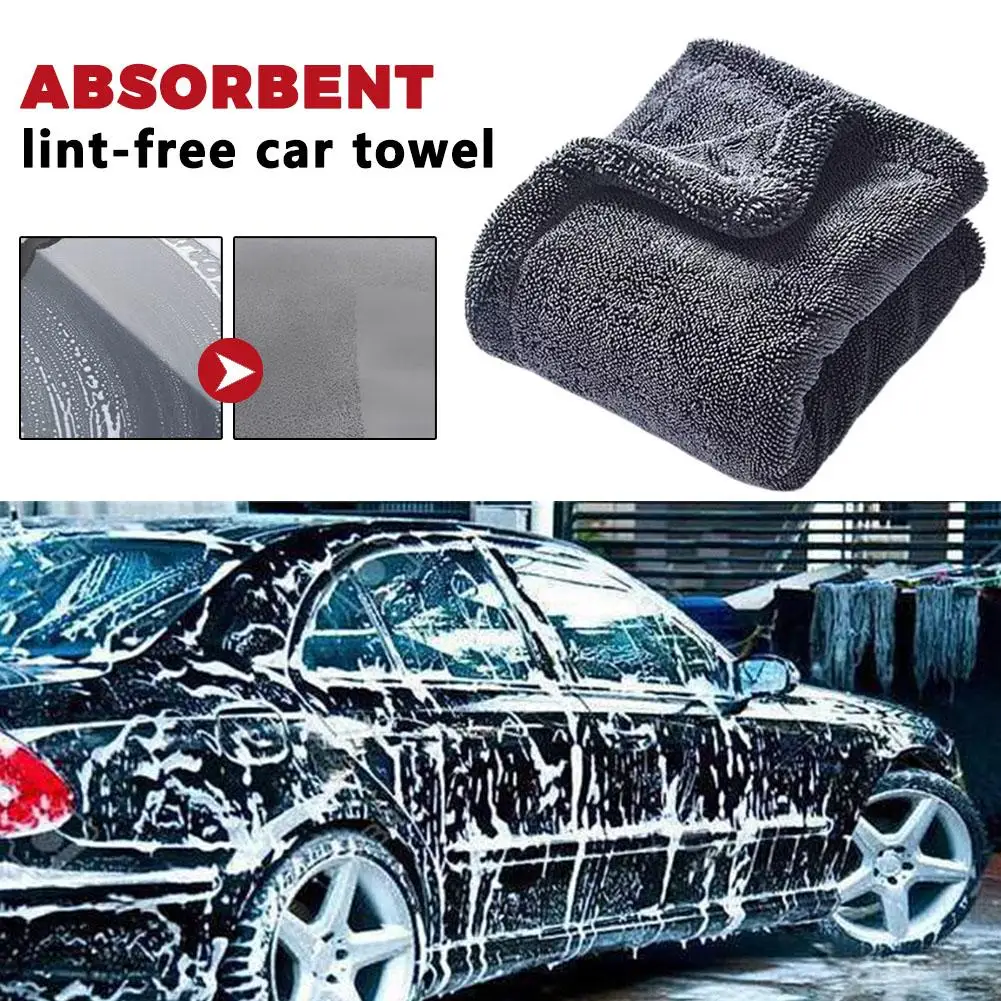Microfiber 60*90cm 1000g One Wipe Drying Towel Car Wash Cloth Premium Cloth Thicken Soft Professional Car Cleaning
