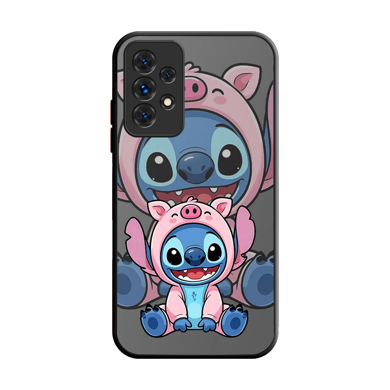 Stitch animal chapéu pára-choques caso para samsung galaxy a17 a07 a54 a05s a34 a24 a14 a73 a53 a33 a23 a13 a72 a52 a52s a32 a22 a12