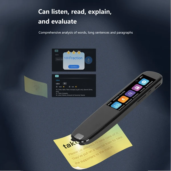 Умный голосовой переводчик, белая ручка для сканирования перевода Wi-Fi, международное издание