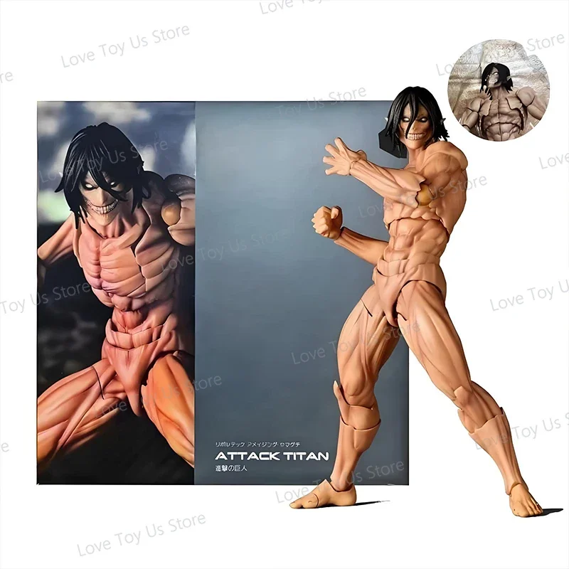 Attack on Titan Eren Jaeger Action Figure Revoltech Amazing Yamaguchi Eren Yeager Model Toys Figures Movable PVC Collection Doll