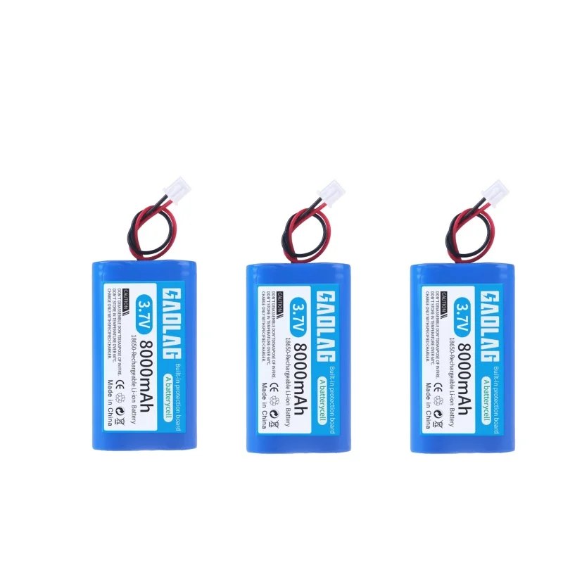 3.7 V 18650 8000 mah lithium Batterijen Oplaadbare batterij Voor Vissen LED Licht Bluetooth Speaker Outdoor Licht XH2.54-2P Plug
