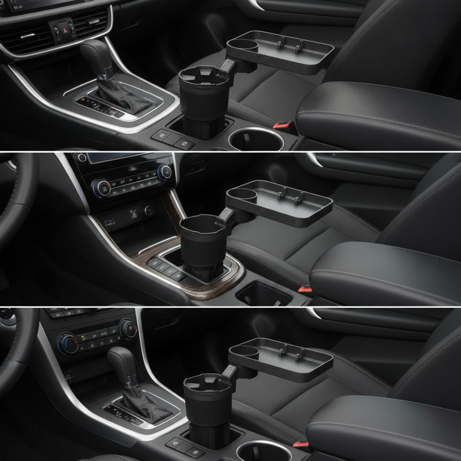 Car Cup Holder with Tray Multifunctional Car Cup Holder with Phone Mount Organizer Multi-Functional Space-Saving