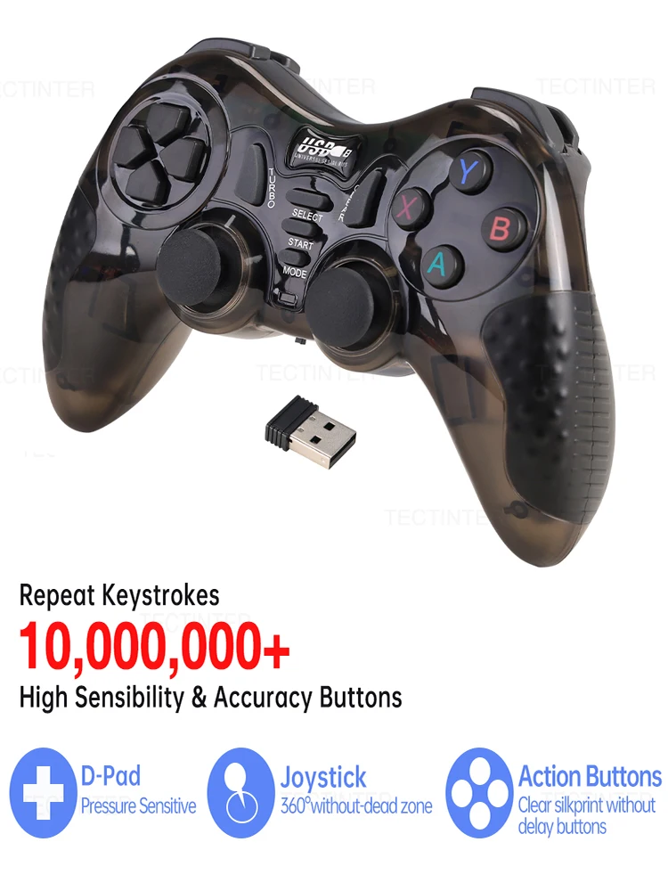 Contrôleur sans fil 2,4 GHz pour Sony PS3, boîtier TV et manette de jeu Android USB PC, Joystick de contrôle de jeu pour accessoires de Console PS3