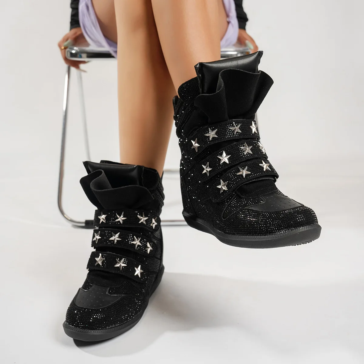 Luxury Women's Boots Fashion Shiny High Top Boots Designer Shoes for Women High Quality Comfortable Short Boots Sapato Feminino