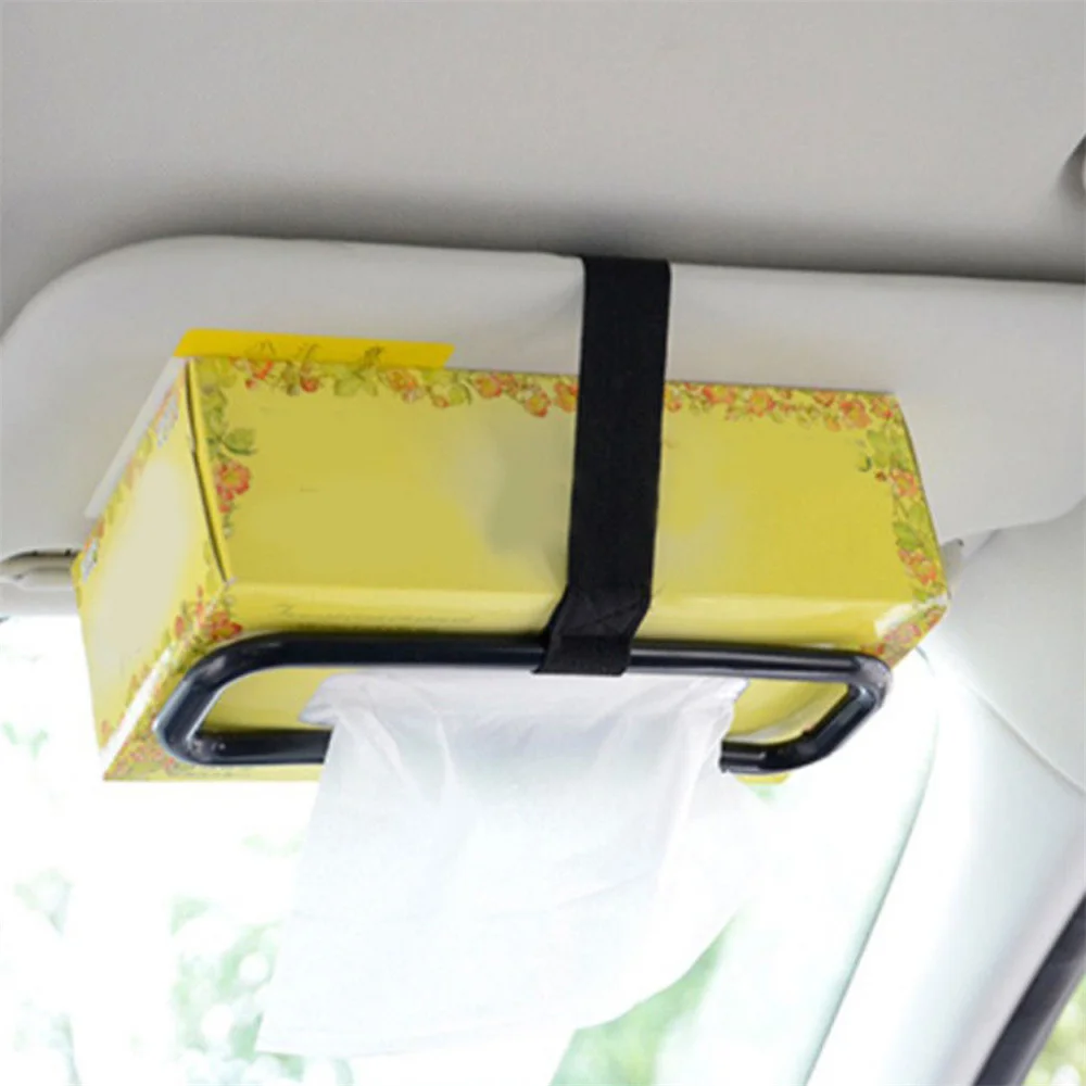 Car Universal Tissue Box Rack Sun Visor Napkin Box Seat Back Napkin Box Rack Elastic Hanging Napkin Box Rack