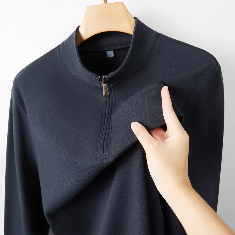 

Men's Mock Neck Thermal Shirt - Mulberry Silk Blend with Far-Infrared Brushed Fleece (Antimicrobial All-Season Base Layer)