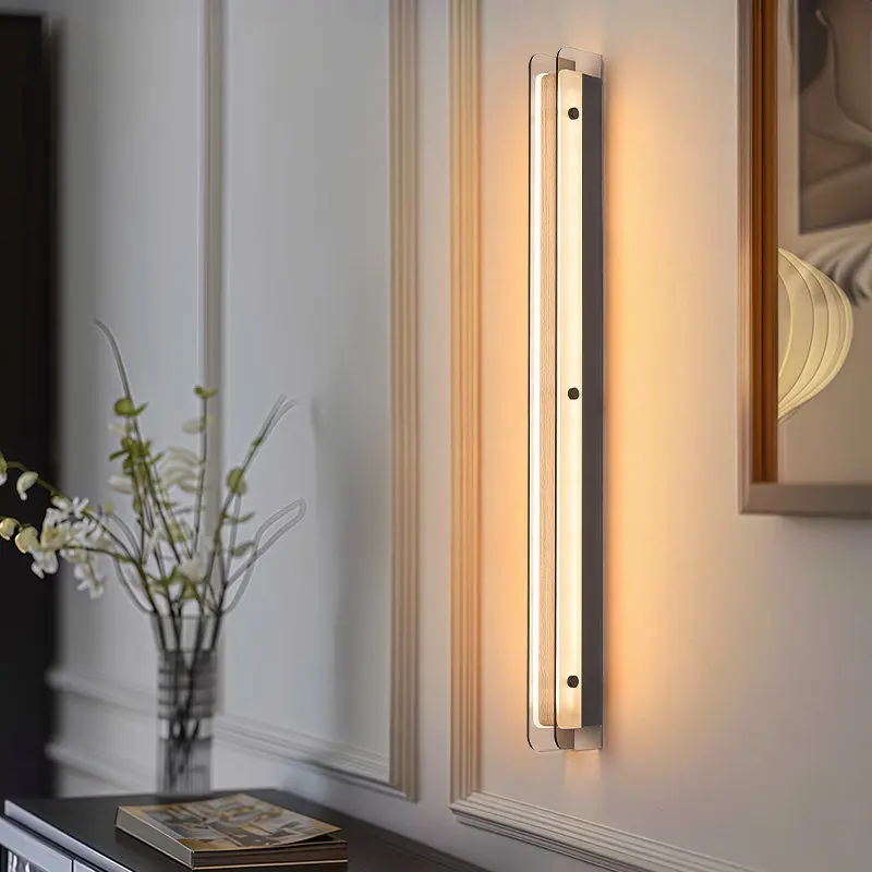 

Minimalist long simple wall lamp Post-modern living room background wall Light luxury hotel Villa corridor Long wall lamp