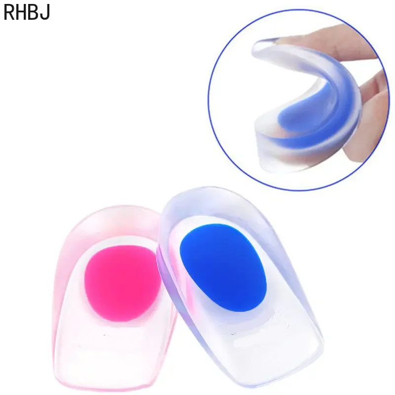 2pcs Soft Silicone Gel Insoles for Heel Spurs Pain Relief Foot Cushion Foot Massager Care Heel Cups Shoe Pads Increase Care Tool