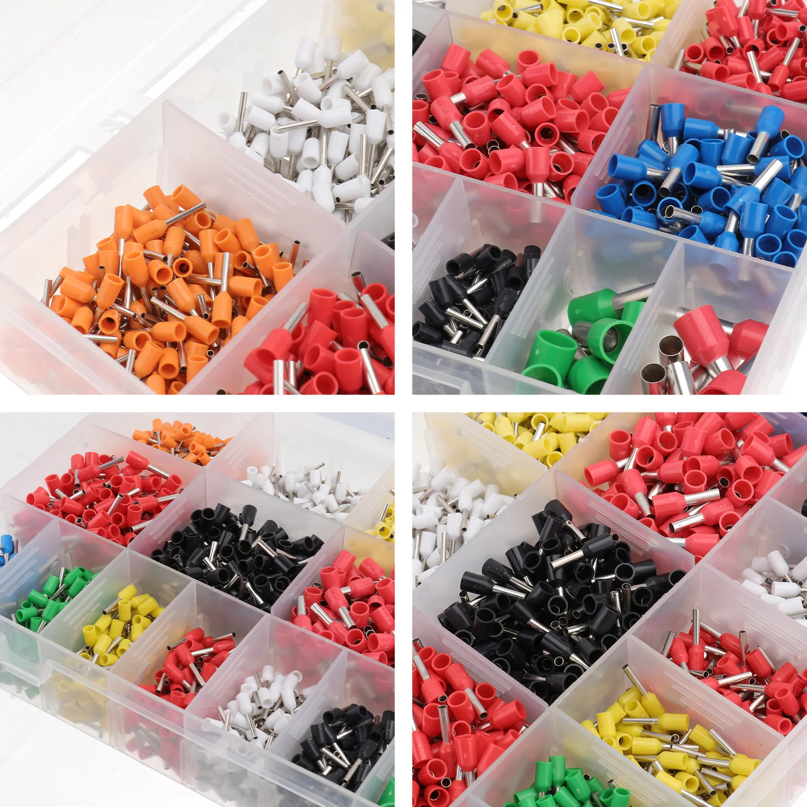 

2120 шт., луженые медные трубчатые клеммы, водонепроницаемые электрические разъемы с коробкой для хранения, обжимные разъемы, обжимные клеммы