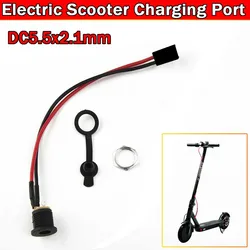 Puerto de carga para patinete eléctrico, enchufe redondo con orificio de cargador, Dc, 5,5x2,1mm