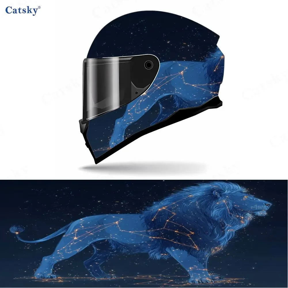 Adesivo para capacete de motocicleta em material PVC Constellation Leo, autoadesivo, à prova d'água, adere firmemente e não cai, à prova d'água e