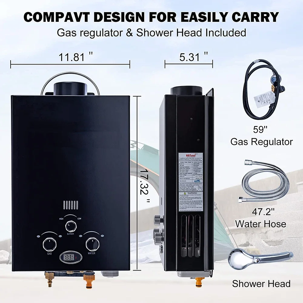 Portable Design gas water heater ENJOY OUTDOOR LIFE Natural Gas Residential Water Heater