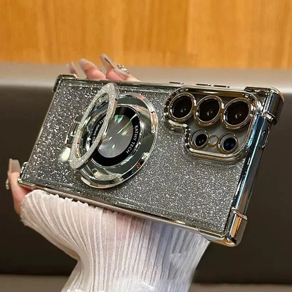 

Suitable for Samsung Galaxy S25 Edge, S24 Ultra, S23, S22 Plus, S21, S20 FE Transparent Protective Case - Luxury Magnetic Coated