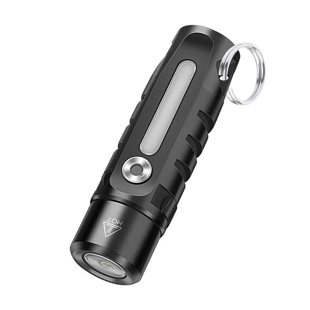 Multi-Light Source Mini Keychain Flashlight Super Bright Tail Magnet Strong Light Flashlight Aluminum Alloy Side Lamp