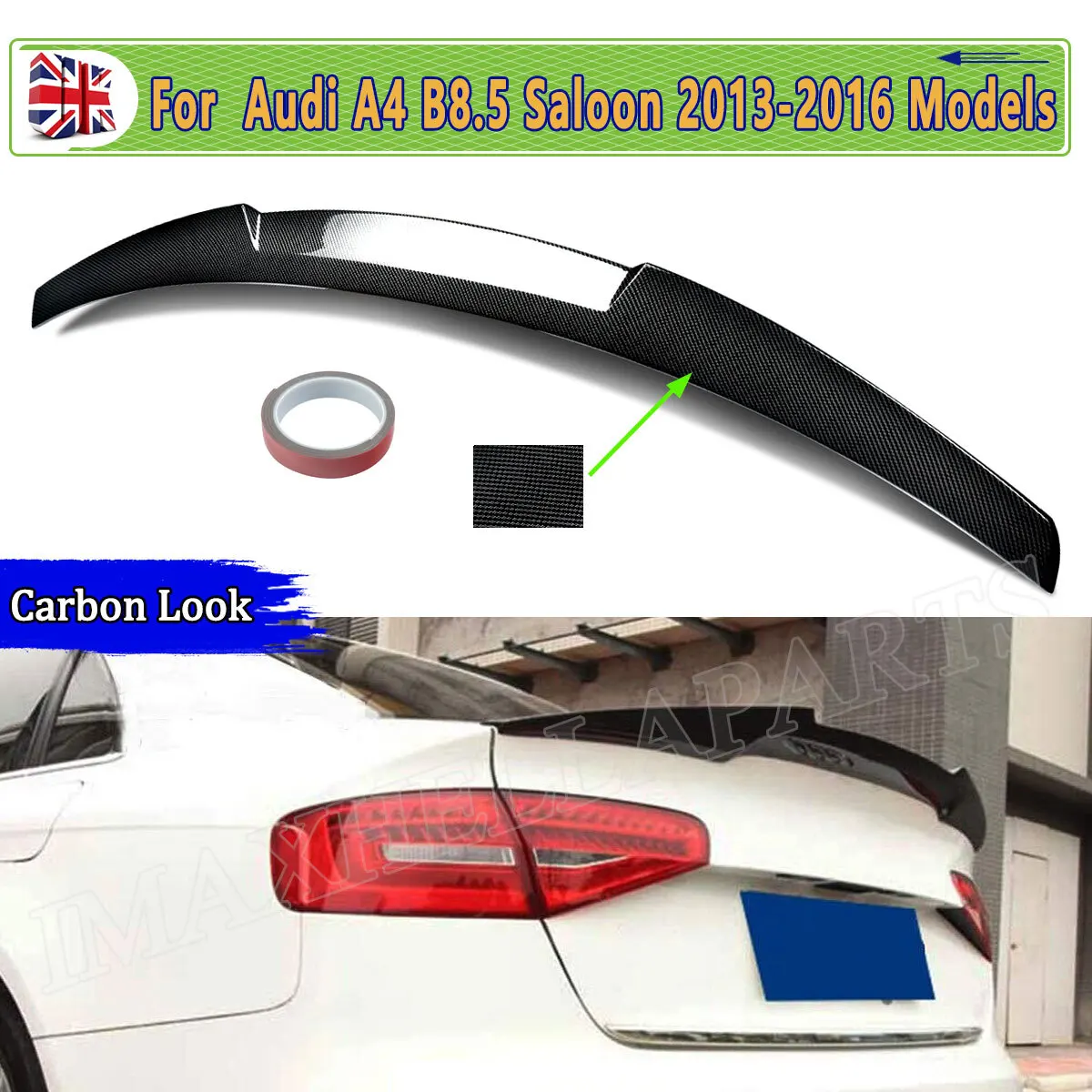 

Хвостовой плавник багажника для AUDI A4 B8.5 SALOON S4 2013 2014 2015 2016 ЗАДНИЙ КРУГЛЫЙ SPOILER RS4 CARBON LOOK M4 STYLE Wing Lip Decoration