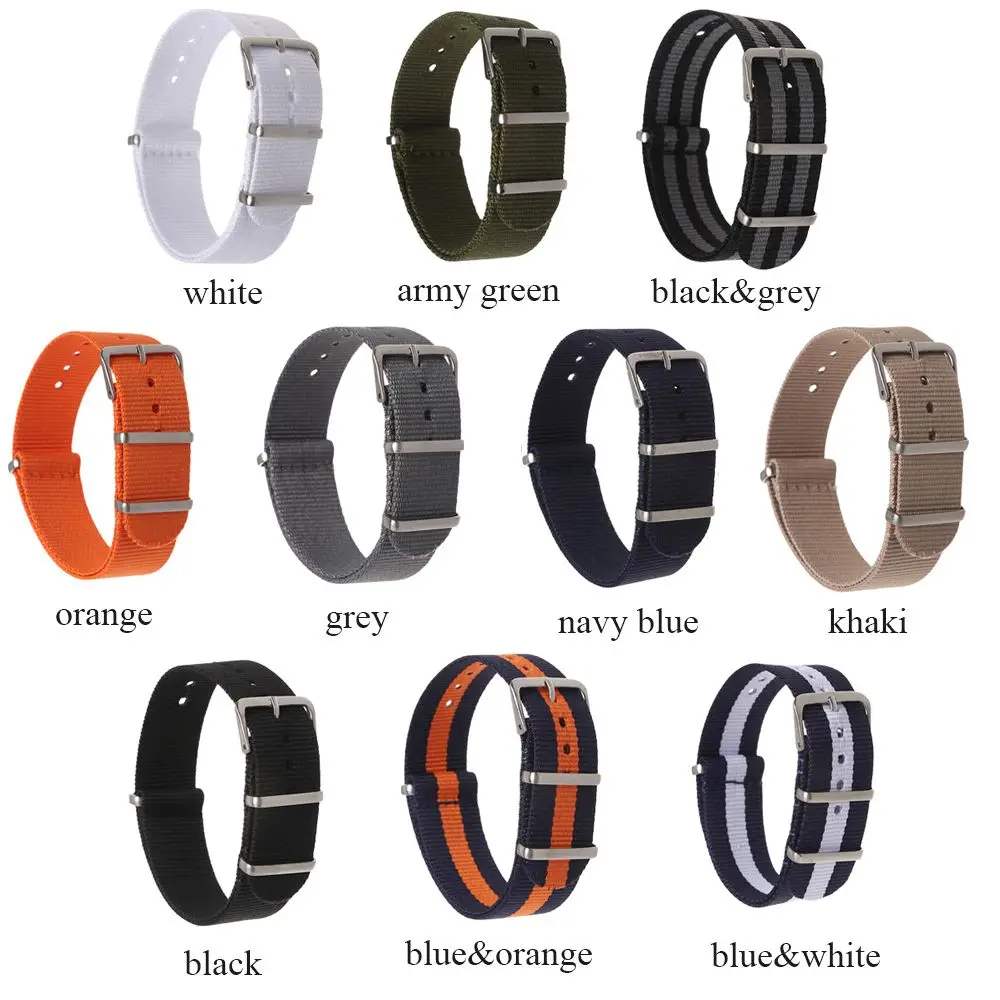 18 20 22mm ファッションスポーツ レディース メンズ ナイロン織りブレスレット ループ ウォッチバンド 腕時計ストラップ 交換用