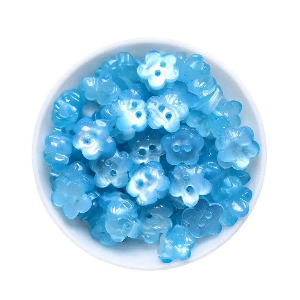 50pcs Plastic Material Three-Dimensional Flower Buttons 11mm Diameter 50pcs Pack Cloud Shape Buttons Hollow Out Design