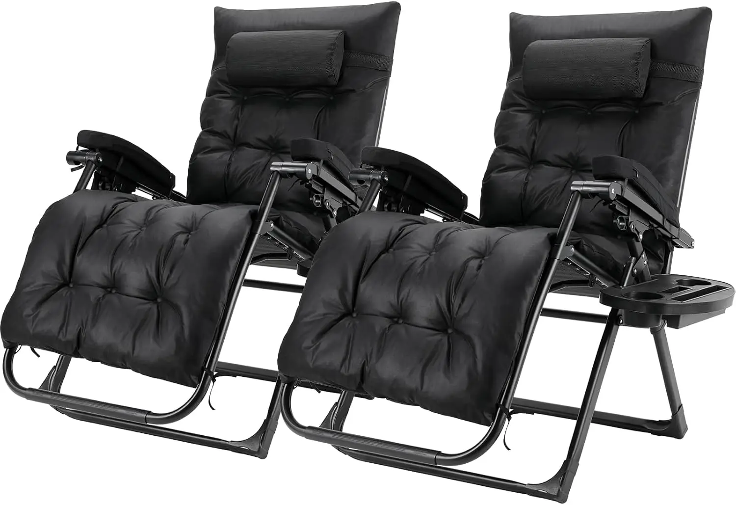 AuAg Opvouwbare Zero Gravity Lounge Chair Plus Size Ligstoelen Katoenen Kussen voor Tuin Buitenterras Ligstoel Belasting 160kg