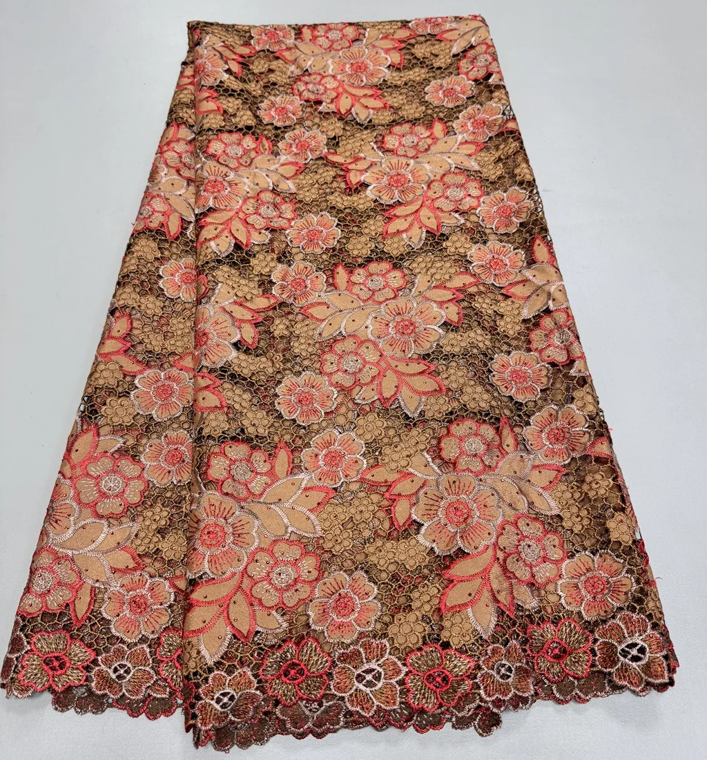 

African Voile Lace 2025 Highest Korea Silky Soft Lace Fabric Luxury French Guipure Cord Lace Embroidery Material for Clothing