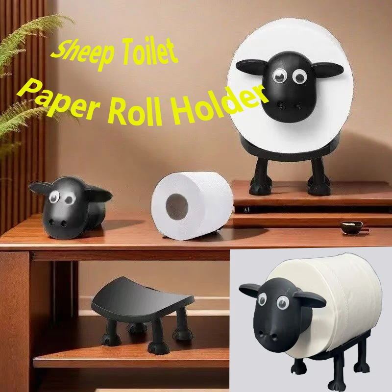 1/3 Pcs Sheep Toilet Paper Holder Toilet Tissue Rack Free Standing Storage Roll Holder Animal Shape Decorative Toilet Paper Rack