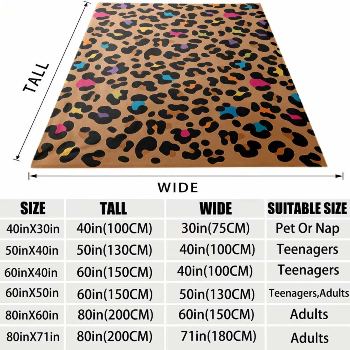 Trendy Multicolor Leopard Spot Full Print Flannel Throw Blanket Light Cozy Blanket Living Room Bedroom Fashion Daily Rest Use