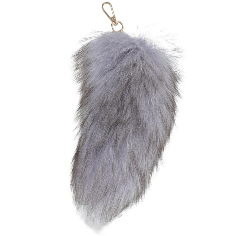 E74B Elegant Furry Tail พวงกุญแจอุปกรณ์เสริมกระเป๋าจี้เครื่องประดับตกแต่งกระเป๋าถือสำหรับกระเป๋าและกุญแจที่มีเนื้อผ้ากำมะหยี่