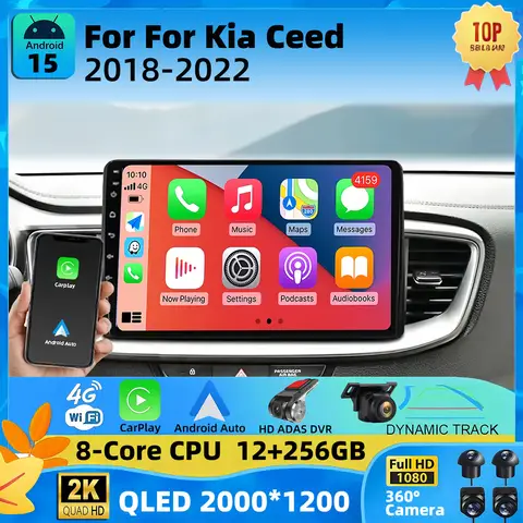 Android navegación GPS Radio de coche Carplay Auto para Kia Ceed 3 2018 2019 2020 2021 2022 reproductor de vídeo Multimedia estéreo WiFi 4G 360