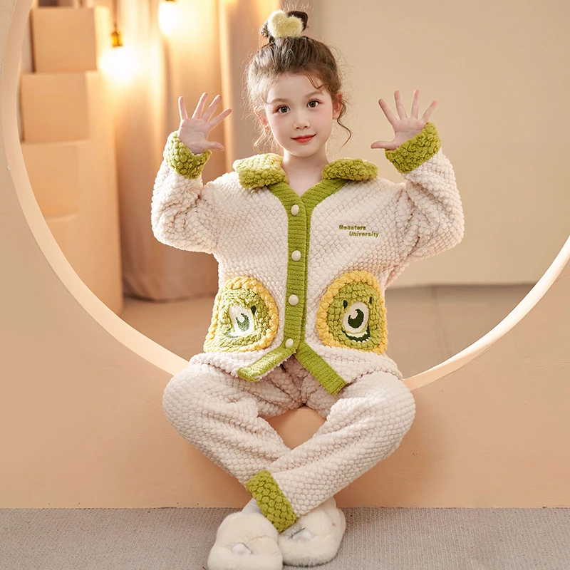 Sanrio children's pajamas winter warm cartoon Hello Kitty loungewear cartoon Sanrio two-piece set Hello Kitty children's pajamas