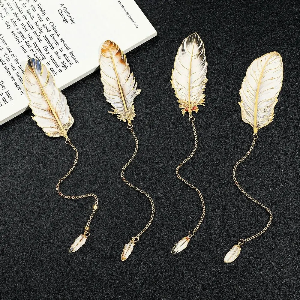 

Металлическая металлическая закладка в форме пера с подвеской в виде перьев, маркер для страниц книги, нумерация страниц, написание книг, писатели, читатели