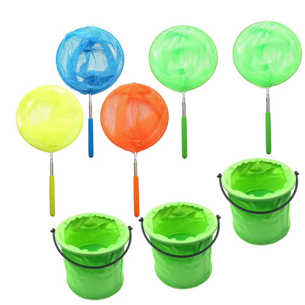 1 مجموعة الأطفال فراشة صافي جيب كبير تصميم آمن اصطياد الحشرات تمديد الصيد الفراشات شبكات اصطياد الحشرات #3